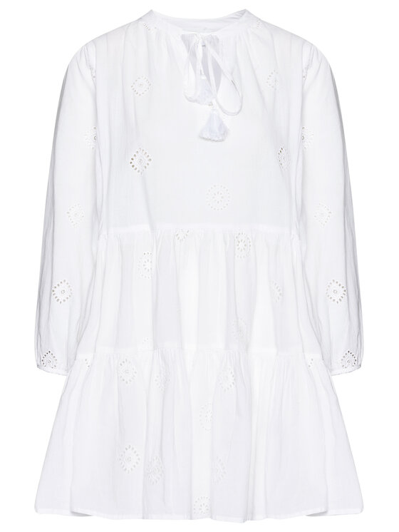 Seafolly Seafolly Sukienka letnia Embroidery 54155 Biały Regular Fit