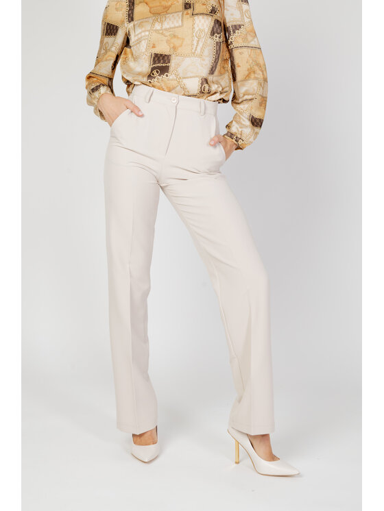 Hanny Deep Hanny Deep Pantaloni palazzo F876YBDP3423B Bianco Palazzo Fit