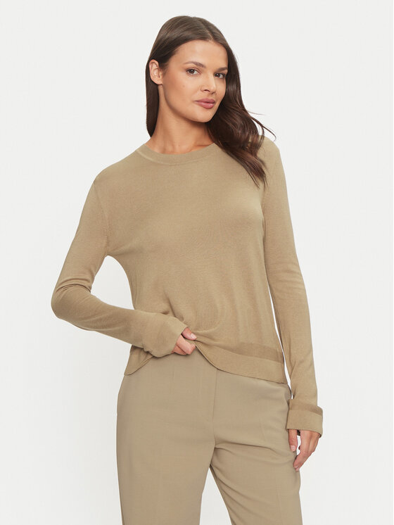 United Colors Of Benetton United Colors Of Benetton Megztinis 1ZRED10BL Smėlio Regular Fit