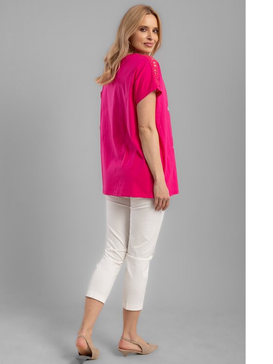 Perso Perso Tričko TCE242202F Koralová Regular Fit