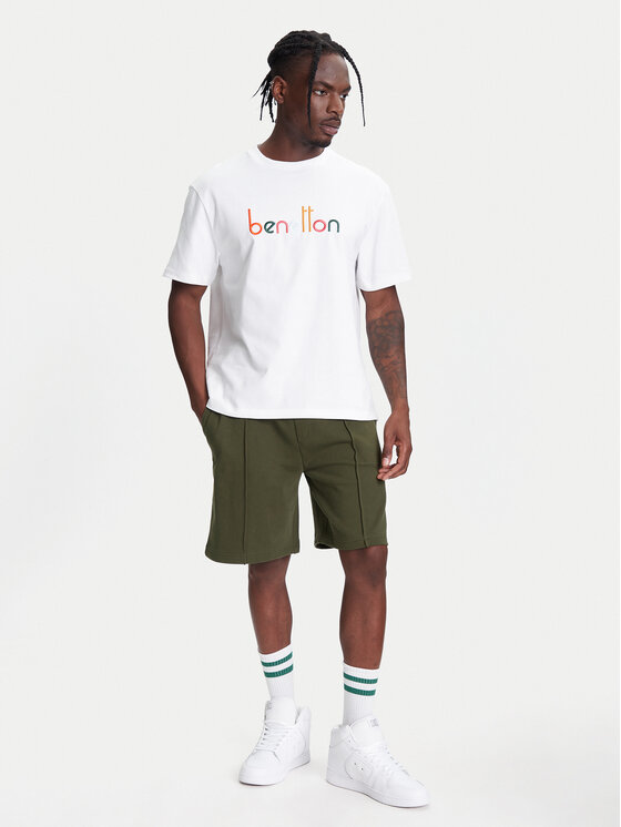 United Colors Of Benetton United Colors Of Benetton Majica 3MI6U109O Bela Oversize