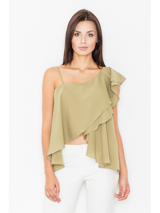 FIGL FIGL Blúzka M479 Kaki Regular Fit
