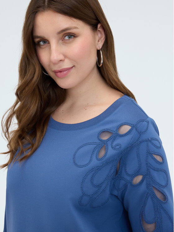 Fiorella Rubino Fiorella Rubino Bluza G843L008937N024 Niebieski Boxy Fit
