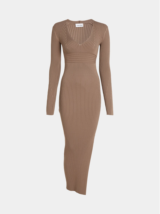 Calvin Klein Calvin Klein Трикотажна сукня K20K205997 Бежевий Slim Fit