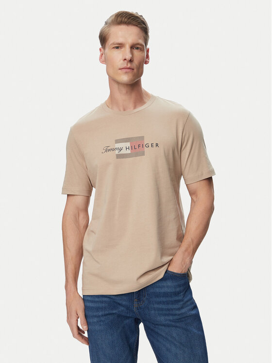 Tommy Hilfiger Tricou MW0MW43226 Bej Regular Fit