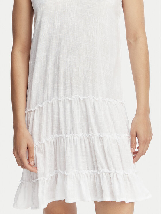 Banana Moon Banana Moon Лятна рокля Dona Tafalia LTL10 Бял Regular Fit