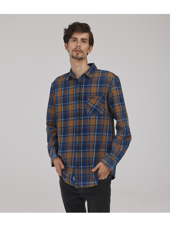 Lee Cooper Lee Cooper Koszula jeansowa SCOTT Brązowy Regular Fit