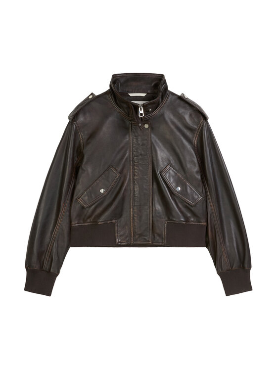Marc O'Polo Marc O'Polo Lederjacke 508 7018 73009 Braun Regular Fit