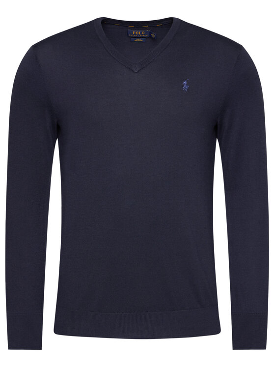 Polo Ralph Lauren Polo Ralph Lauren Sweater Ls Sf Vn Pp 710670789004 Sötétkék Slim Fit