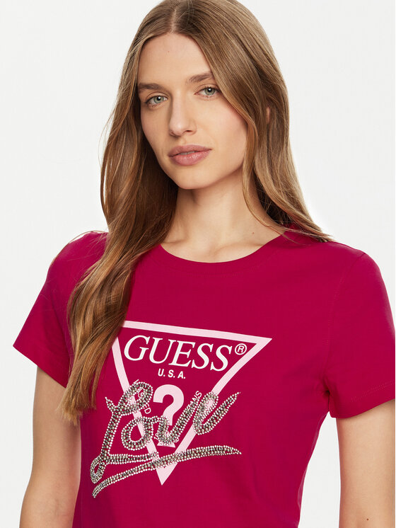 Guess Guess T-Shirt W5RI10 I3Z14 Czerwony Regular Fit