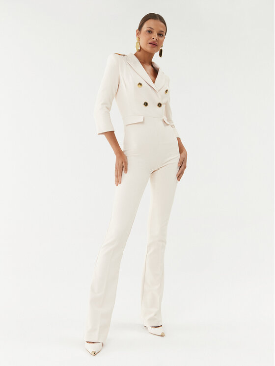 Elisabetta Franchi Elisabetta Franchi Ολόσωμη φόρμα TU-003-36E2-V600 Εκρού Slim Fit