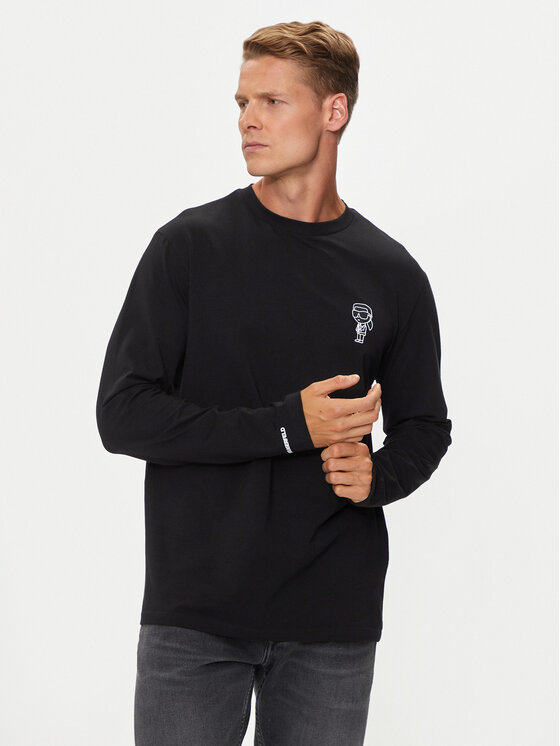 KARL LAGERFELD S dlhými rukávmi 755405 543221 Čierna Slim Fit
