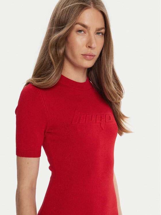 HUGO HUGO Džemper haljina Sbloggy 50543324 Crvena Slim Fit