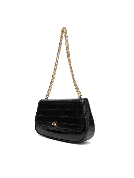 Calvin Klein Calvin Klein Torebka Ck Croc Conv Chain Medium Bag LV04F3284G Czarny