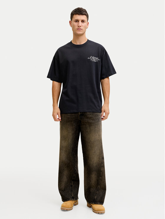 Jack & Jones Jack & Jones T-Shirt Dust 12292982 Czarny Loose Fit