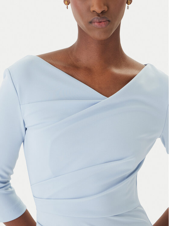 Rinascimento Rinascimento Koktel haljina CFC0127699003 Svijetloplava Slim Fit