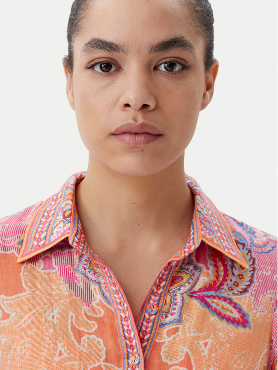 Hale Bob Hale Bob Сукня-сорочка with linen 4YDD632A Рожевий Regular Fit