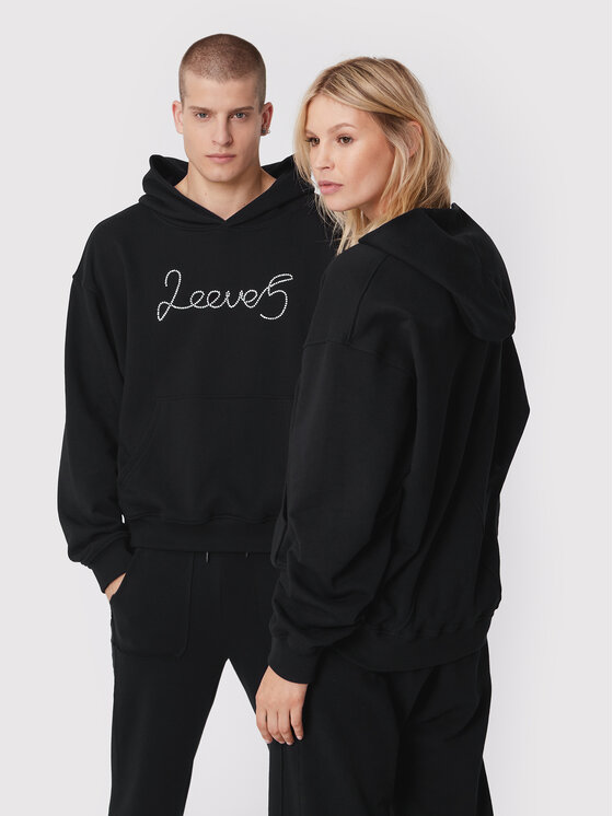 2005 2005 Mikina Unisex 2005 X Leeves „2eeve5” Čierna Relaxed Fit
