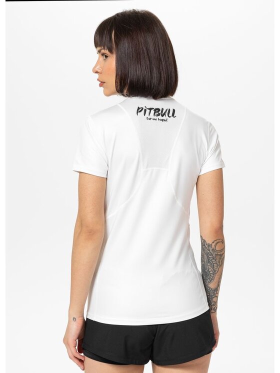 PITBULL PITBULL T-Shirt Koszulka sportowa damska Mesh PUPPY M Biały Regular Fit