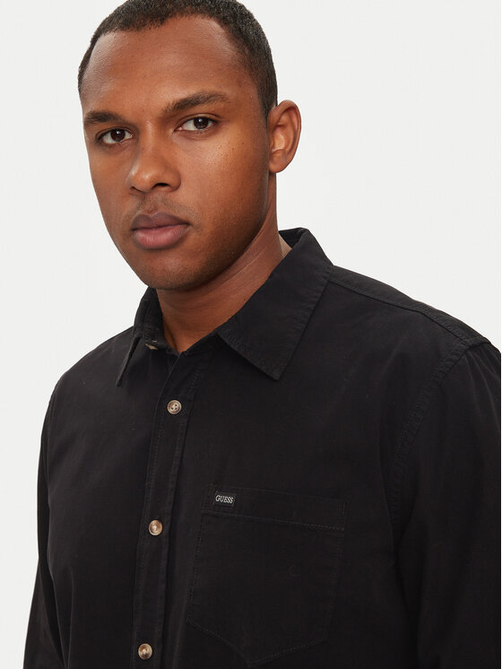 Guess Jeans Guess Jeans Marškiniai M4YH35 WGCF1 Juoda Slim Fit