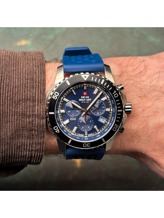 Swiss Military by Chrono Swiss Military by Chrono Zegarek SMS34113.03 Niebieski