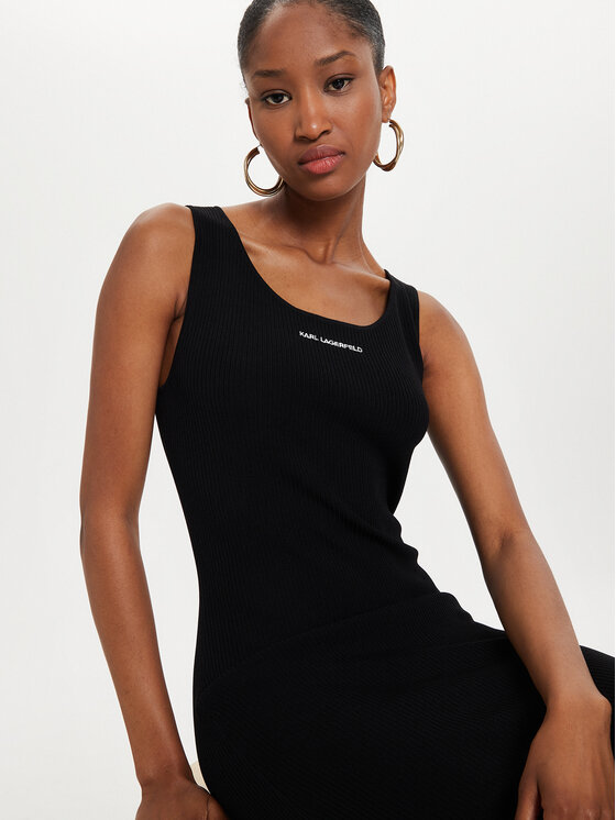 KARL LAGERFELD KARL LAGERFELD Ljetna haljina 245W1332 Crna Slim Fit