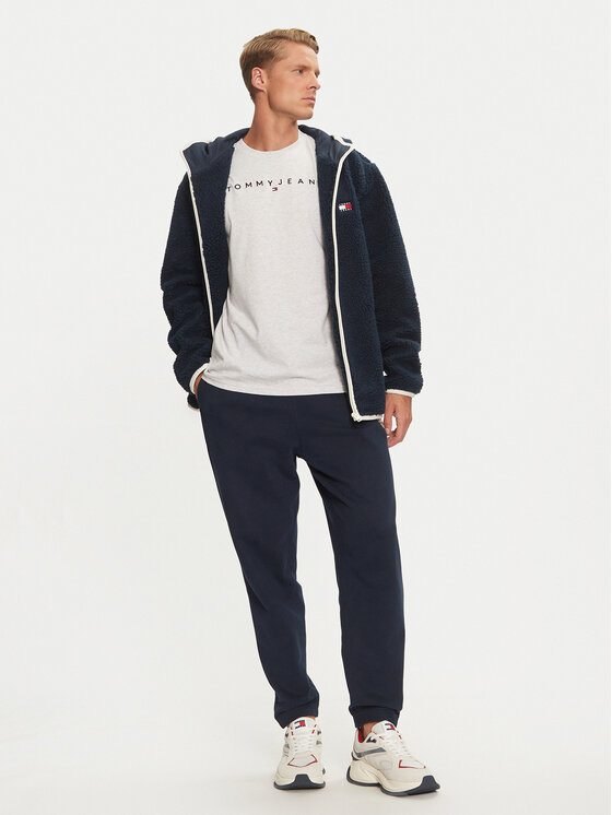 Tommy Jeans Tommy Jeans T-shirt Linear Logo DM0DM20744 Siva Regular Fit