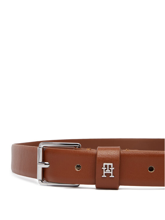 Tommy Hilfiger Tommy Hilfiger Dámský pásek Th Square 2.5 Silver AW0AW18651 Hnědá