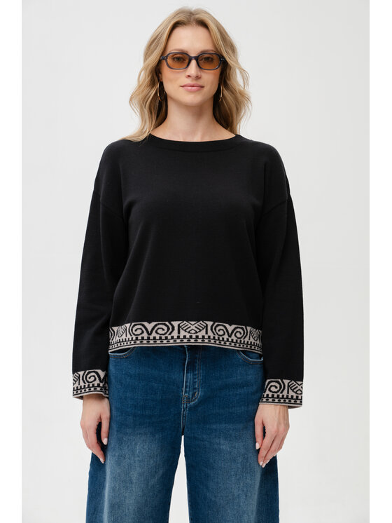 blue shadow blue shadow Sweter Kaps Czarny Regular Fit