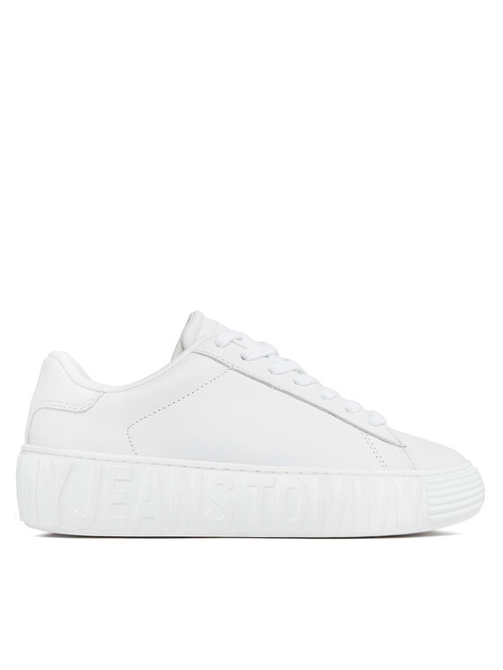 Sneakers Tommy Jeans Tjw Leather Cupsole Ess EN0EN02507 Alb