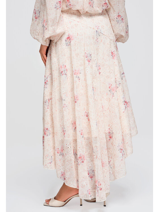 Ombre Ombre Spódnica maxi OW-GL-E0008 Beżowy Regular Fit
