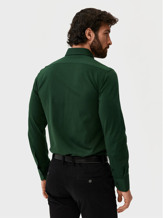 Evenemen Evenemen Koszula Stickat Zielony Slim Fit
