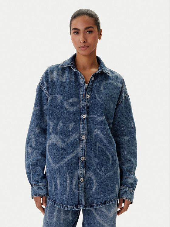 HUGO cămașă de blugi Garesa_4_B 50553558 Albastru Oversize