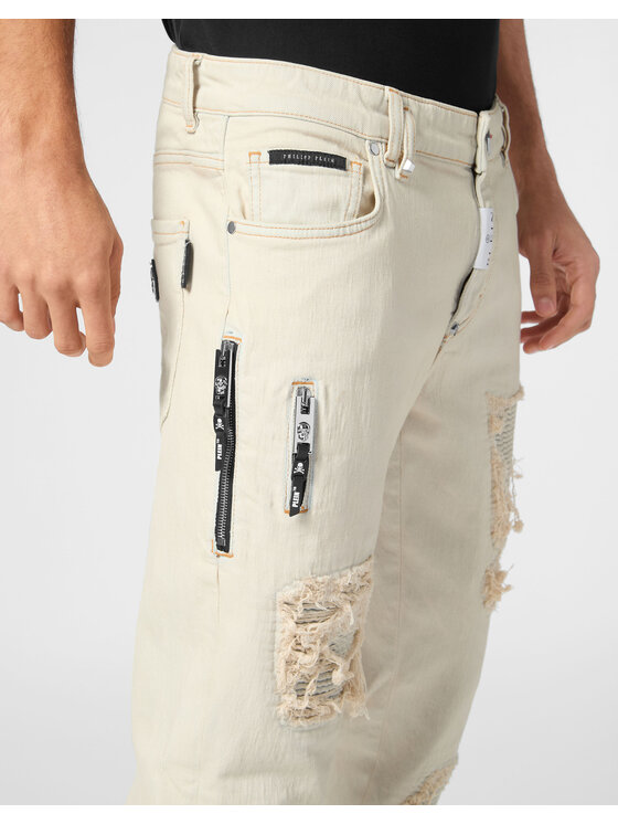 PHILIPP PLEIN PHILIPP PLEIN Jeansy 23233 Beżowy Skinny Fit