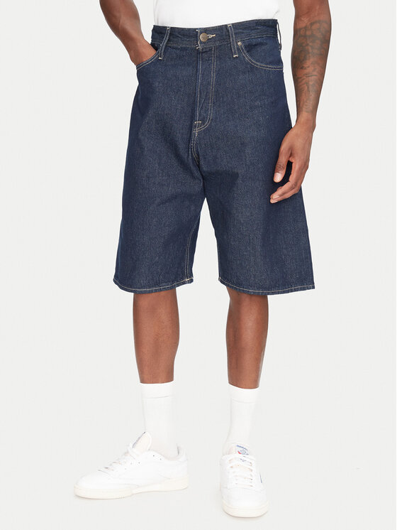 Jack & Jones Jack & Jones Pantaloni scurți de blugi Ron 12272214 Bleumarin Baggy Fit