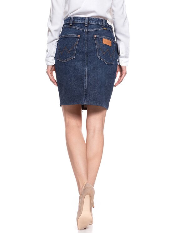 Wrangler Wrangler Minigonna HIGH ZIP SKIRT Blu Regular Fit