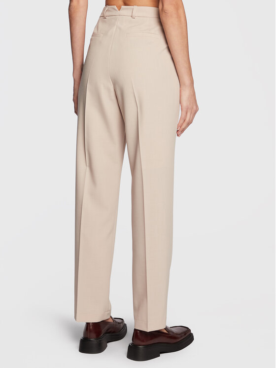 Herskind Herskind Kalhoty z materiálu Brandy 4604878 Écru Relaxed Fit