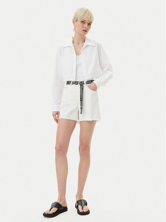 Karl Lagerfeld Jeans Karl Lagerfeld Jeans Džínsové šortky A2W10039 Biela Regular Fit