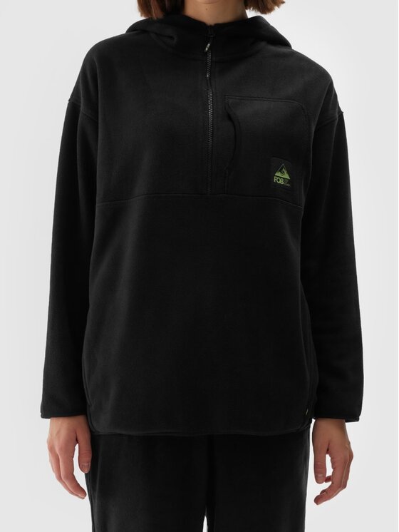 4F 4F Felpa di pile 4FWAW24TFLEF248-20S Nero Regular Fit