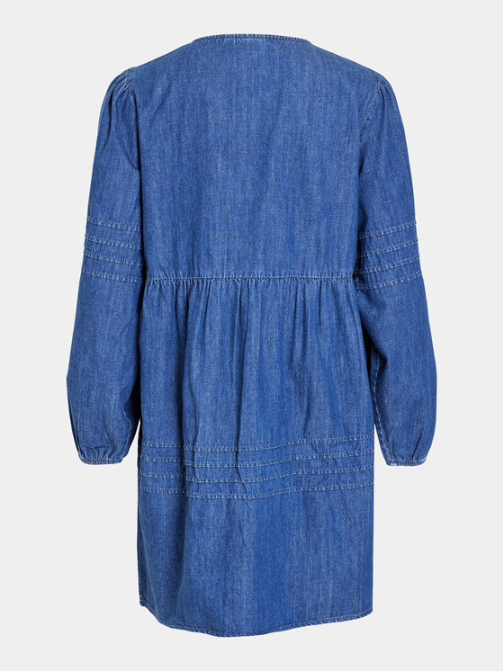 Vila Vila Džínsové šaty Rowie 14091978 Modrá Relaxed Fit