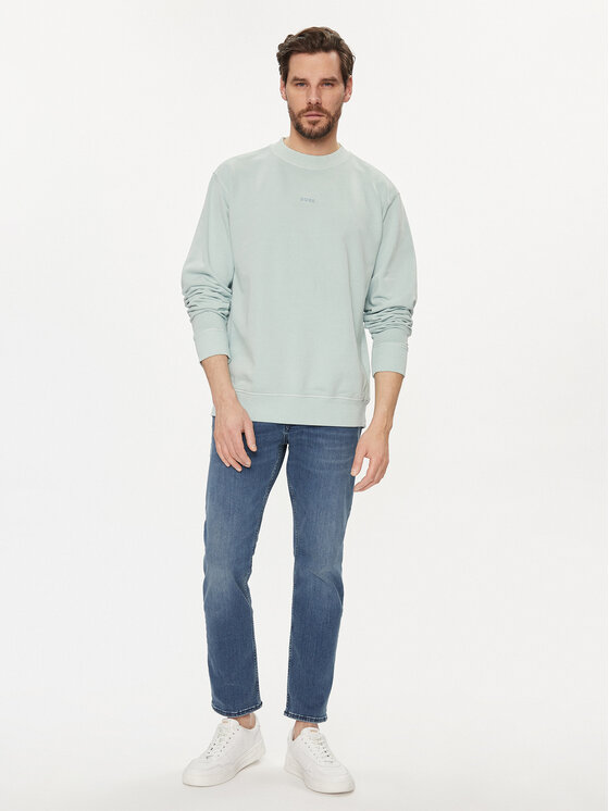 BOSS Boss Pulóver Wefade 50472271 Zöld Regular Fit