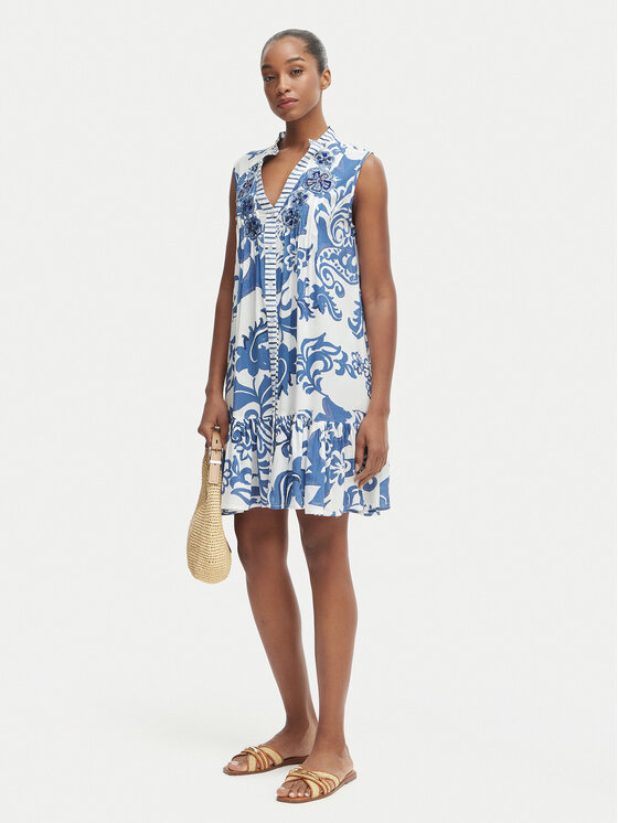 Iconique Iconique Літня сукня Daphne IC26-036 Голубий Regular Fit