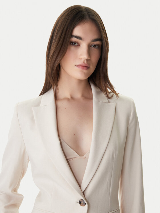 Marella Marella Marynarka Emme by Marella Slogan1 2615041211 Kremowy Slim Fit