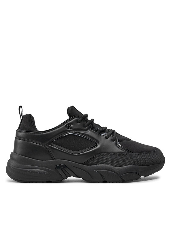 Sneakers Calvin Klein Jeans Retro Tennis Low Lace Mix Mg Mtr YW0YW01497 Negru