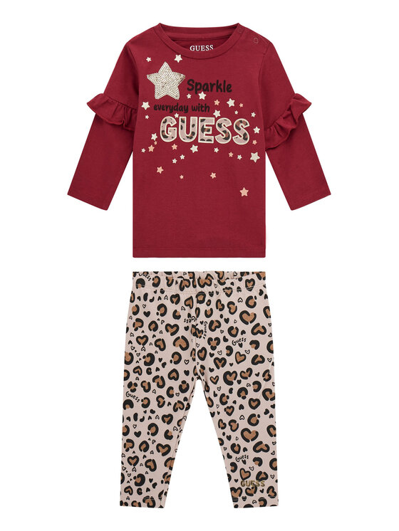 Guess Guess Trenirka komplet H5BW07 KAVN4 Bordo rdeča Regular Fit