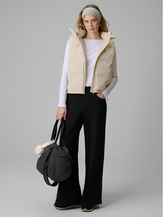 4F 4F Bezrękawnik ESSENTIAL 3 Beżowy Loose Fit