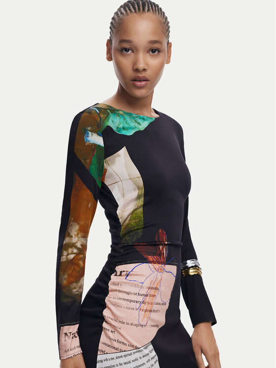 Desigual Desigual Ikdienas kleita Fiona 25WWVW08 Melns Slim Fit