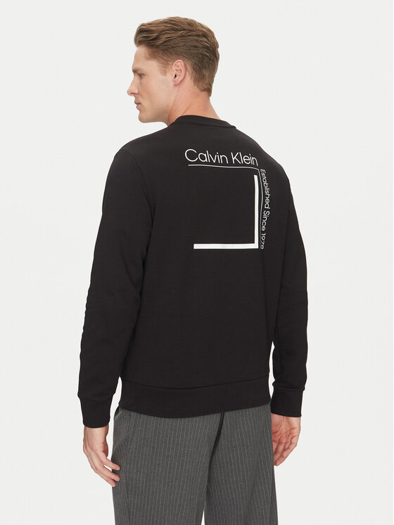 Calvin Klein Calvin Klein Felpa Linear Box Logo K10K114259 Nero Regular Fit