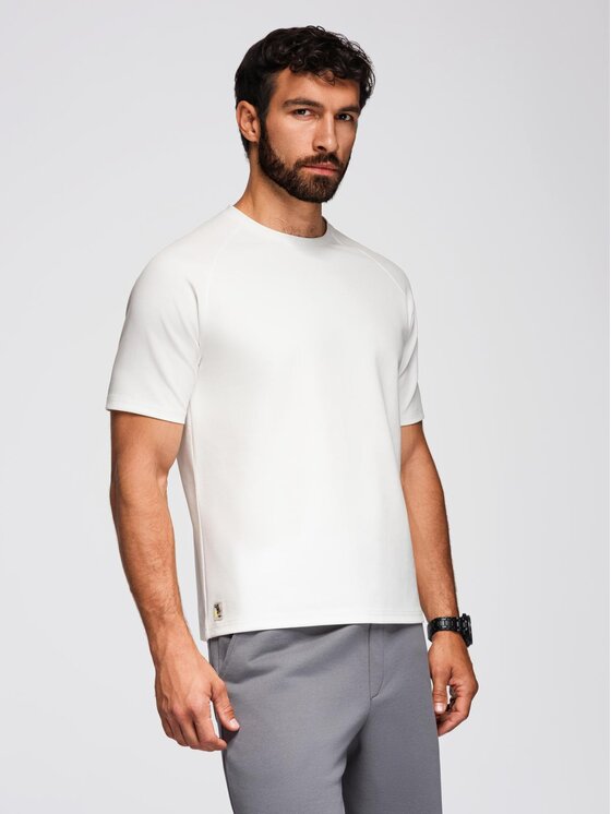 Ombre Ombre T-Shirt OM-TSCT-0240 Bílá Comfortable Fit