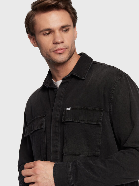 LTB džínová košile Steven 61020 15357 Černá Oversize | Modivo.cz